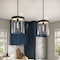 Designers Fountain Midnight La 60 Watt 1 Light Matte Black Pendant with Clear Glass Dual Shade D222M-12P-MB - alternate 2